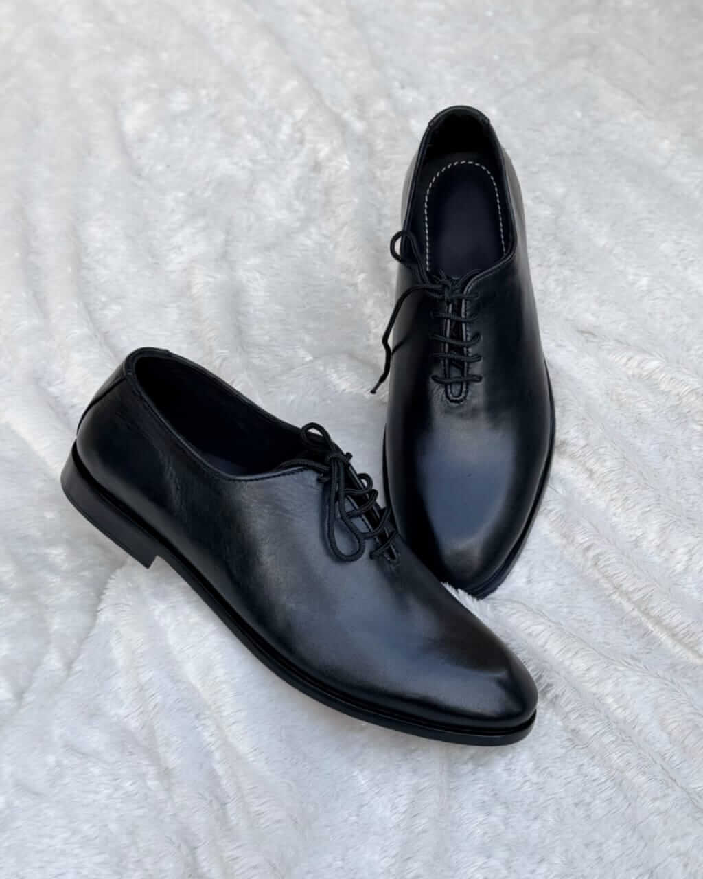 Cowcci Black Oxford Shoes – Handmade Pure Cow Leather Formal Shoes