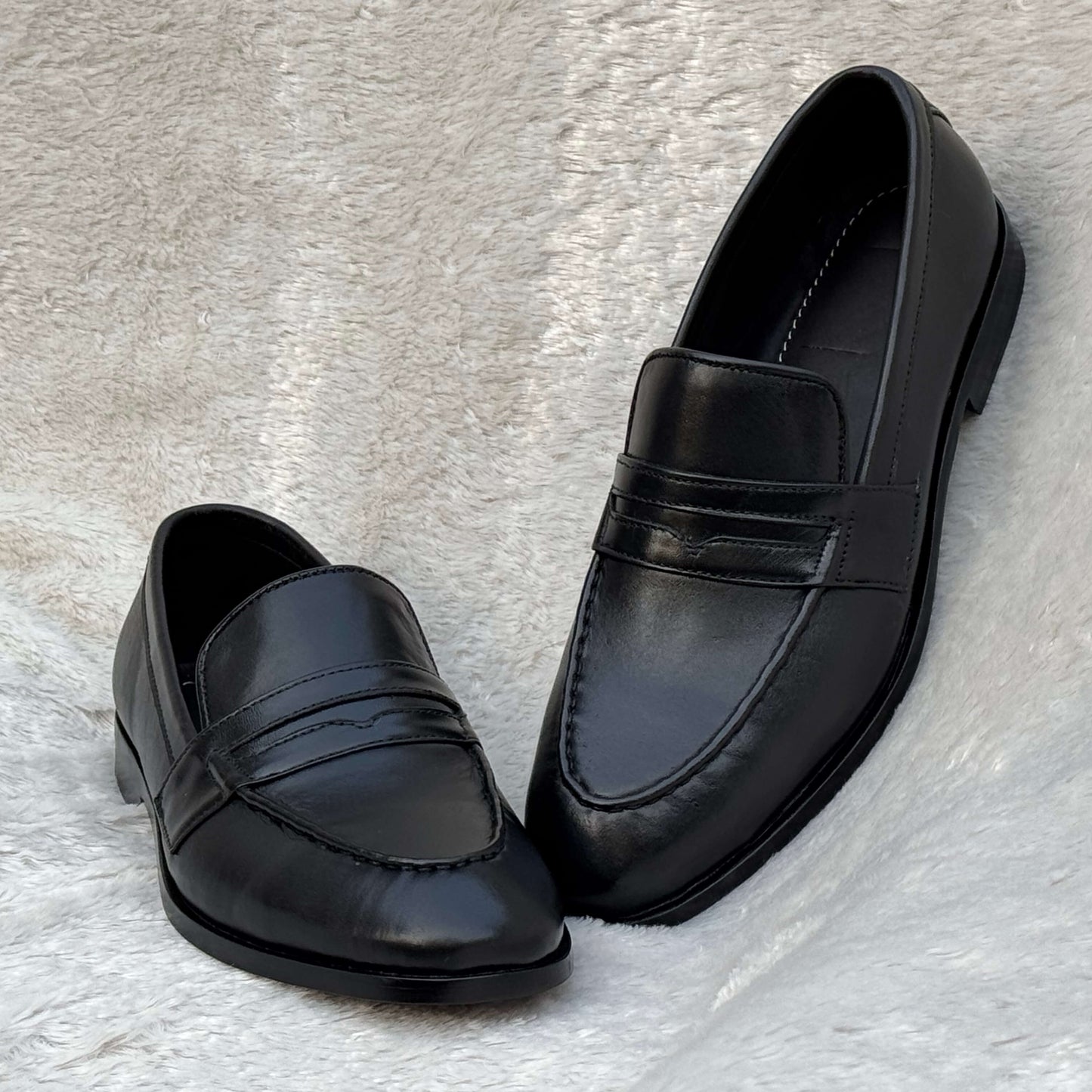 Cowcci Casual Mens Slip-on Loafers – Handmade Pure Cow Leather